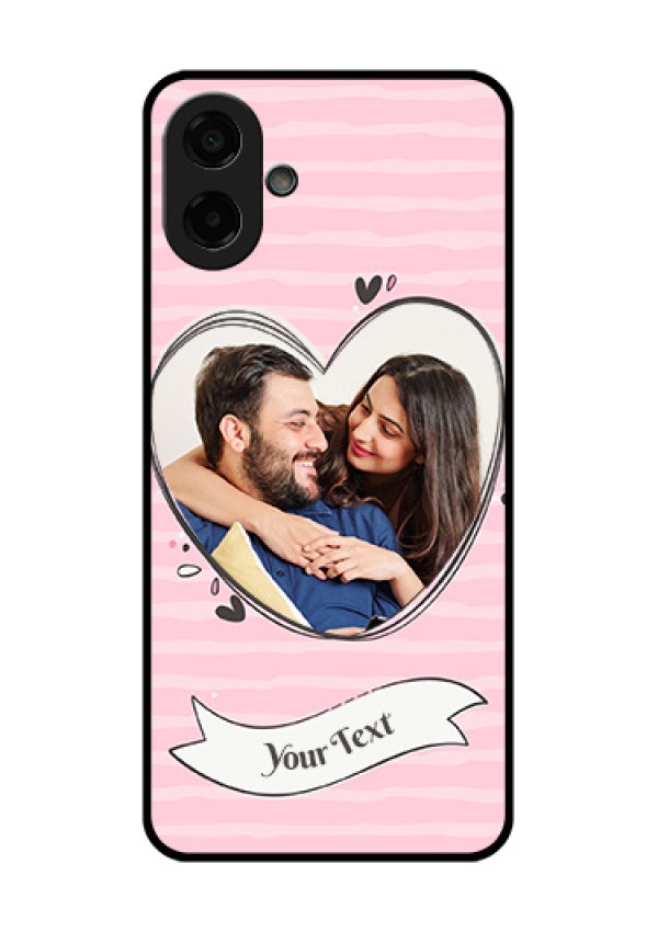 Samsung Galaxy M17e Custom Glass Phone Case - Vintage Heart Design