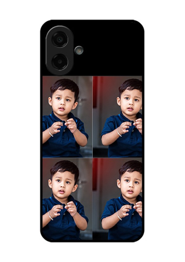 Samsung Galaxy M17e Custom Glass Phone Case - 4 Image Holder Design