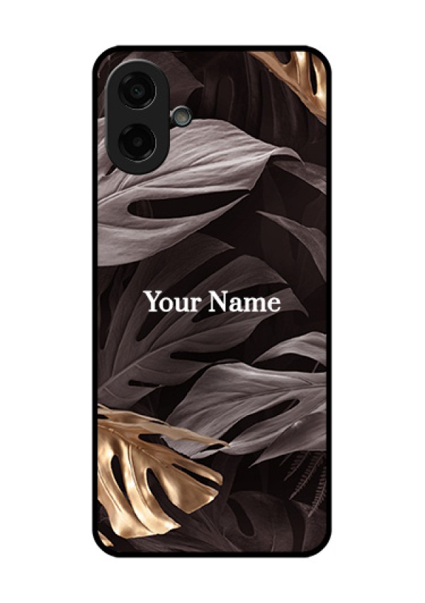 Samsung Galaxy M17e Custom Glass Phone Case - Wild Leaves Digital Paint Design