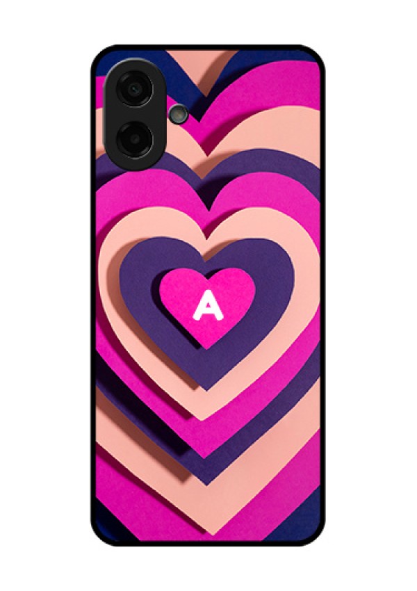 Samsung Galaxy M17e Custom Glass Phone Case - Cute Heart Pattern Design