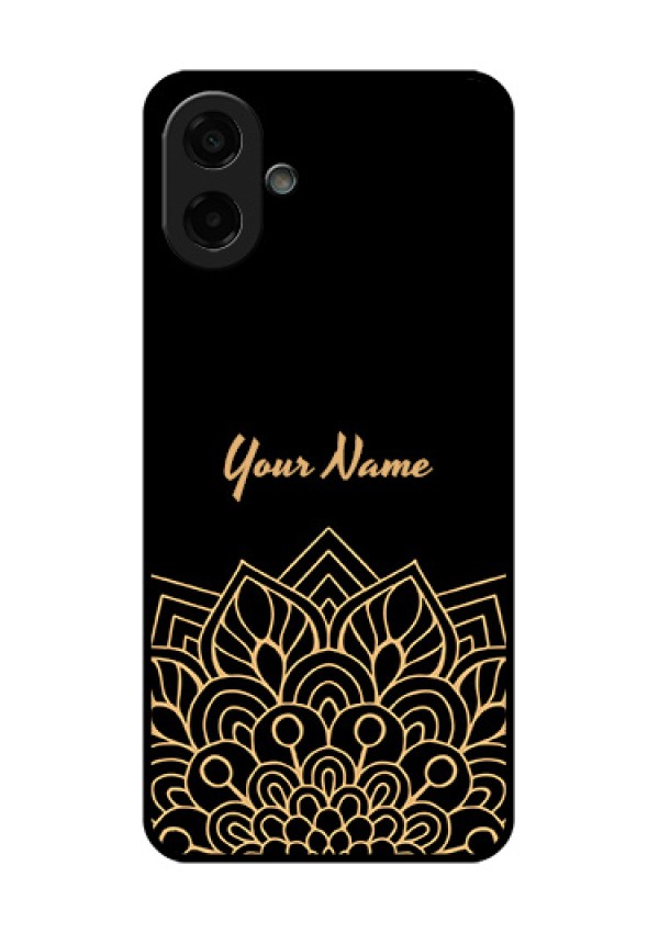 Samsung Galaxy M17e Custom Glass Phone Case - Golden Mandala Design