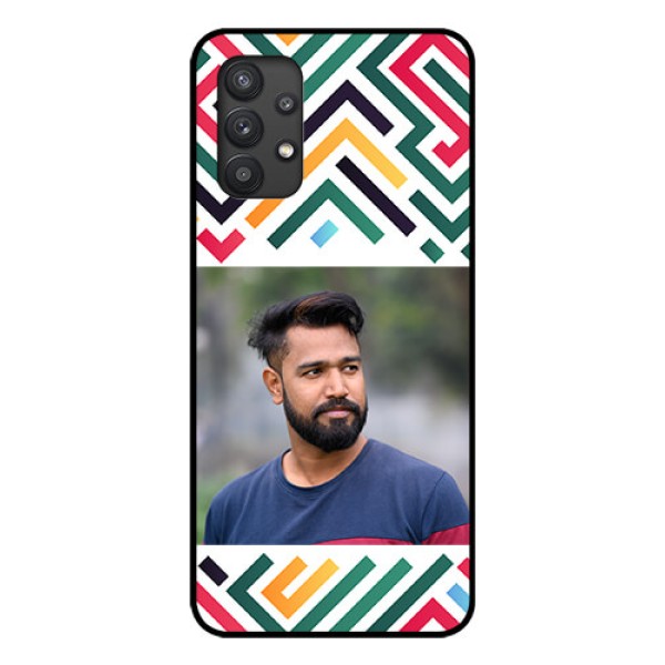 Galaxy M32 5G Personalized Glass Phone Case - Colorful Maze Pattern Design Galaxy M32 5G Personalized Glass Phone Case - Colorful Maze Pattern Design