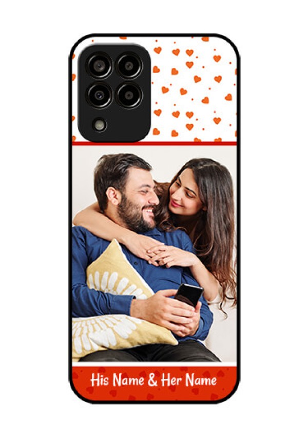 Galaxy m33-5g 5G Custom Glass Phone Case - Orange Love Symbol Design
