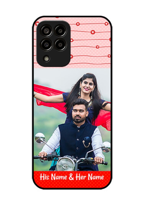 Galaxy m33-5g 5G Personalized Glass Phone Case - Red Pattern Case Design