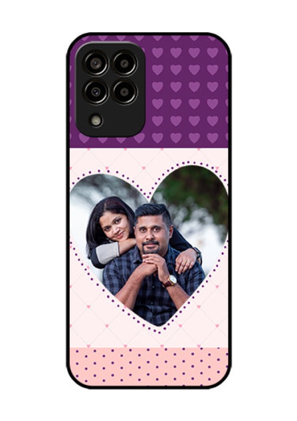 Galaxy m33-5g 5G Custom Glass Phone Case - Violet Love Dots Design