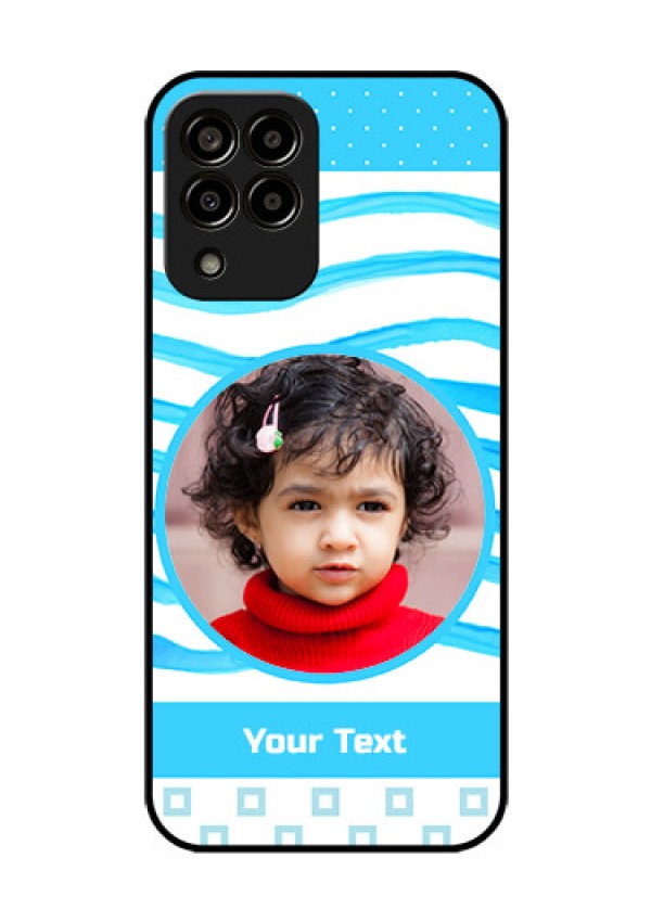 Galaxy m33-5g 5G Custom Glass Phone Case - Simple Blue Case Design