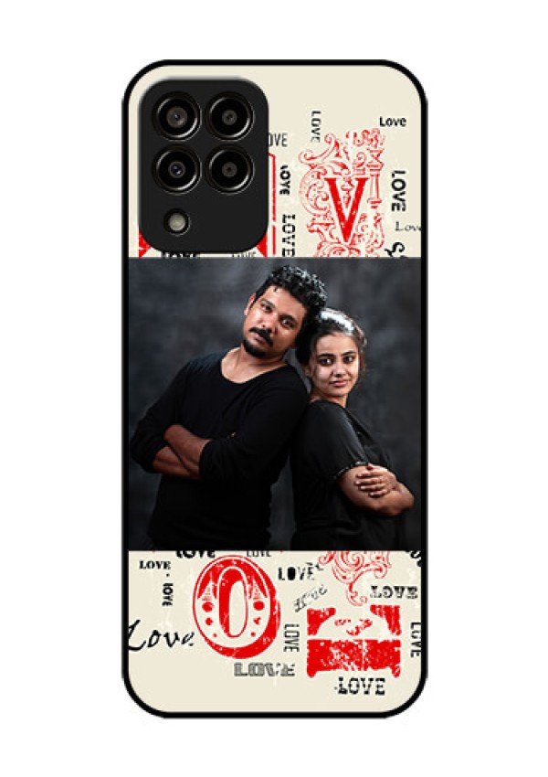 Galaxy m33-5g 5G Photo Printing on Glass Case - Trendy Love Design Case