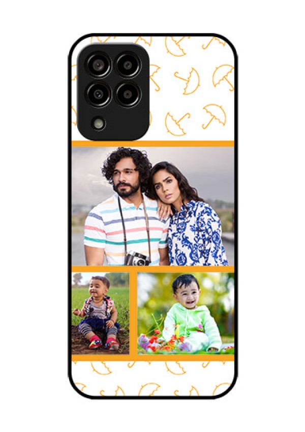 Galaxy m33-5g 5G Custom Glass Mobile Case - Yellow Pattern Design