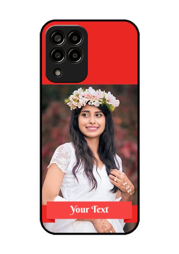 Galaxy m33-5g 5G Custom Glass Phone Case - Simple Red Color Design