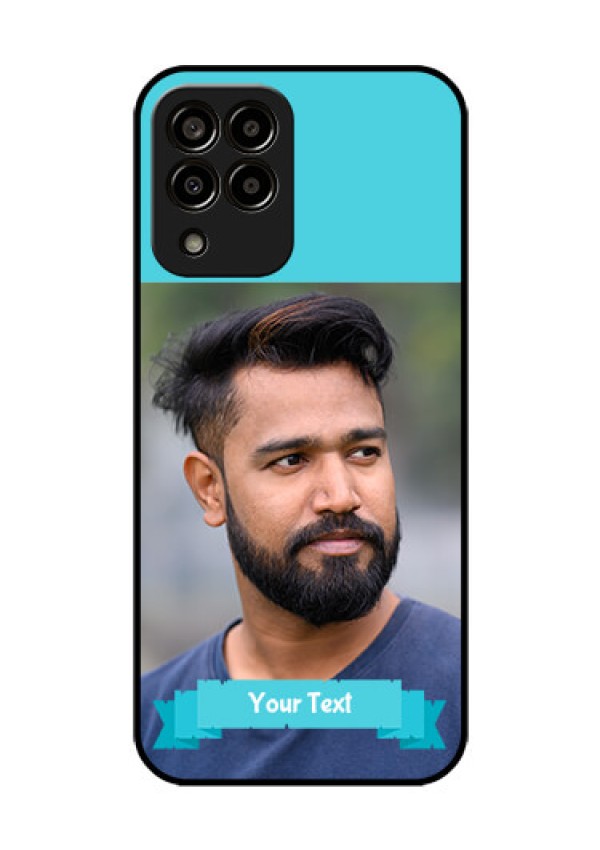 Galaxy m33-5g 5G Personalized Glass Phone Case - Simple Blue Color Design
