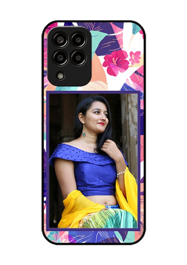 Galaxy m33-5g 5G Custom Glass Mobile Case - Abstract Floral Design