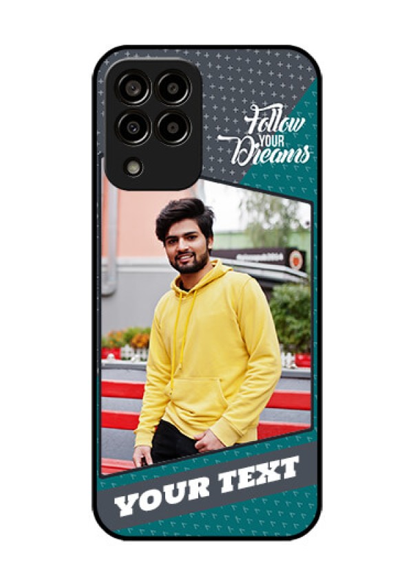 Galaxy m33-5g 5G Personalized Glass Phone Case - Background Pattern Design with Quote