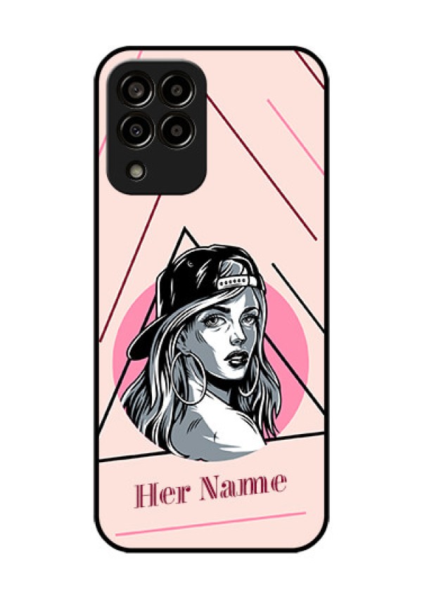 Galaxy M33 5G Personalized Glass Phone Case - Rockstar Girl Design