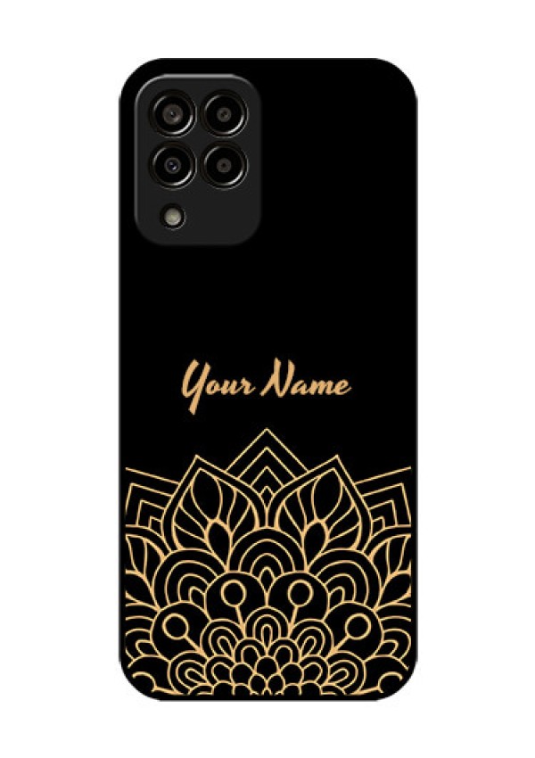 Galaxy M33 5G Custom Glass Phone Case - Golden mandala Design