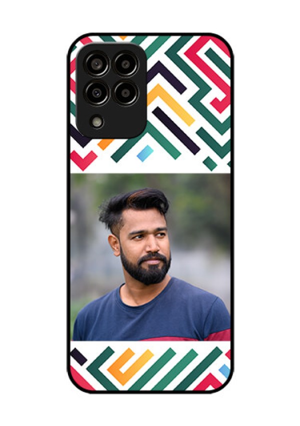 Galaxy M33 5G Personalized Glass Phone Case - Colorful Maze Pattern Design