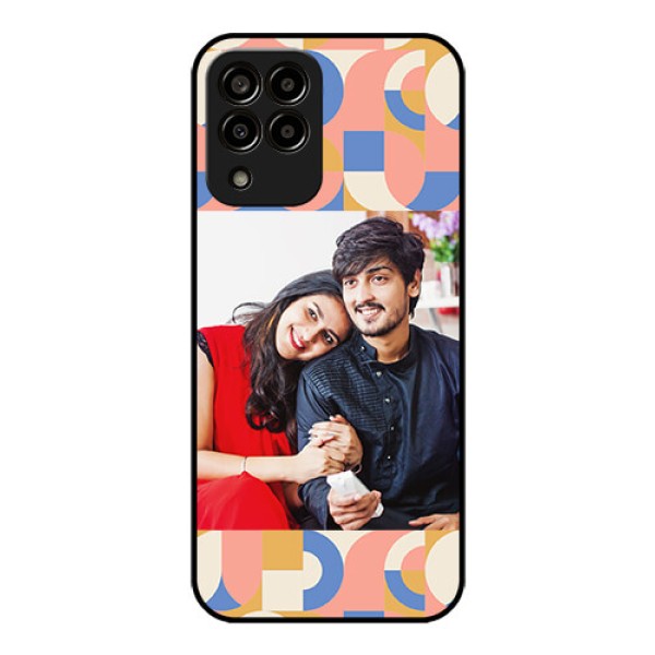 Galaxy M33 5G Photo Printing on Glass Case - Semi-circle Maze Pattern Design