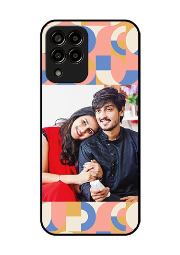 Galaxy M33 5G Photo Printing on Glass Case - Semi-circle Maze Pattern Design