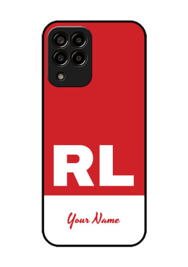 Galaxy M33 5G Personalized Glass Phone Case - dual tone custom text Design