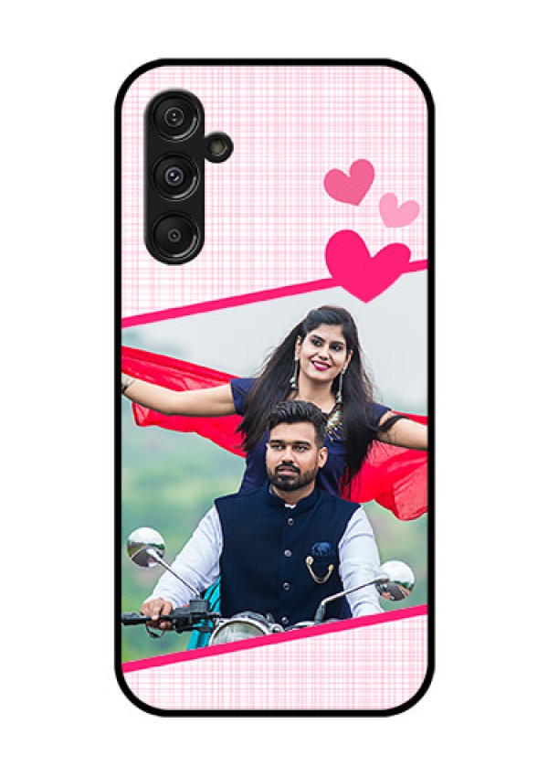 Samsung Galaxy M34 5G Custom Glass Phone Case - Love Shape Heart Design