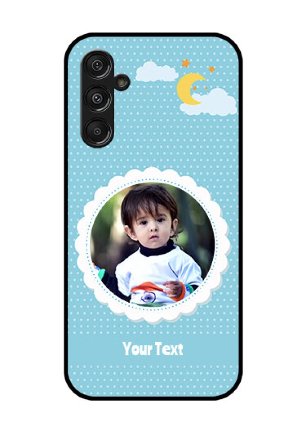 Samsung Galaxy M34 5G Personalised Glass Phone Case - Violet Pattern Design