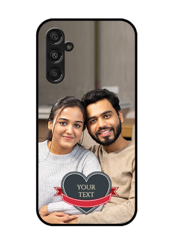 Samsung Galaxy M34 5G Custom Glass Phone Case - Just Married Couple Design