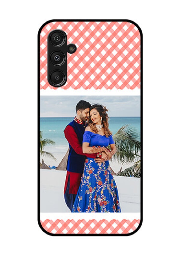 Samsung Galaxy M34 5G Personalized Glass Phone Case - Pink Pattern Design