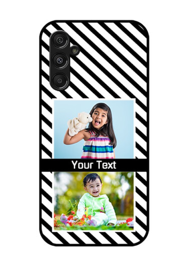 Samsung Galaxy M34 5G Photo Printing on Glass Case - Black And White Stripes Design