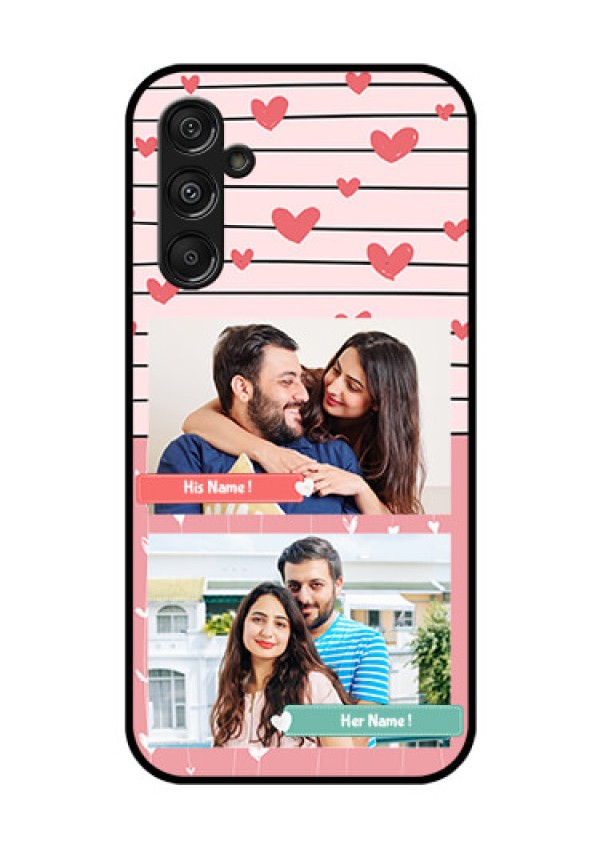 Samsung Galaxy M34 5G Custom Glass Mobile Case - Photo with Heart Design