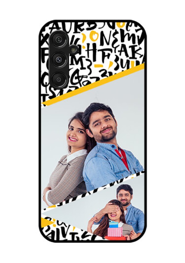 Samsung Galaxy M34 5G Custom Glass Mobile Case - Letters Pattern Design