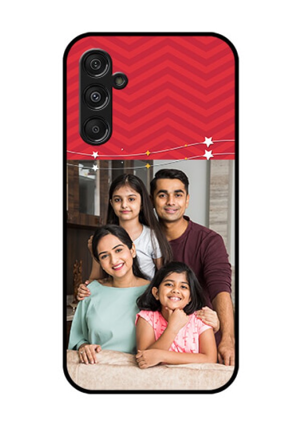 Samsung Galaxy M34 5G Personalized Glass Phone Case - Happy Family Design