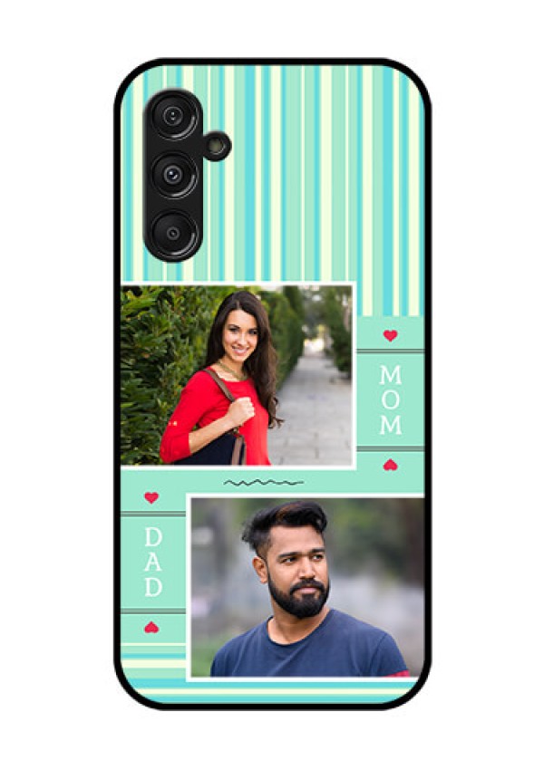 Samsung Galaxy M34 5G Custom Glass Phone Case - Mom & Dad Pic Design