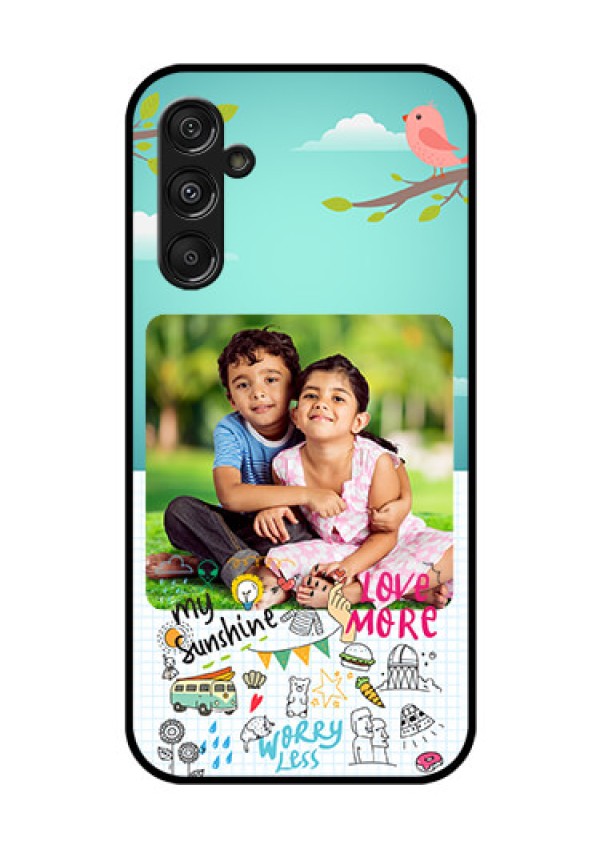 Samsung Galaxy M34 5G Photo Printing on Glass Case - Doodle love Design