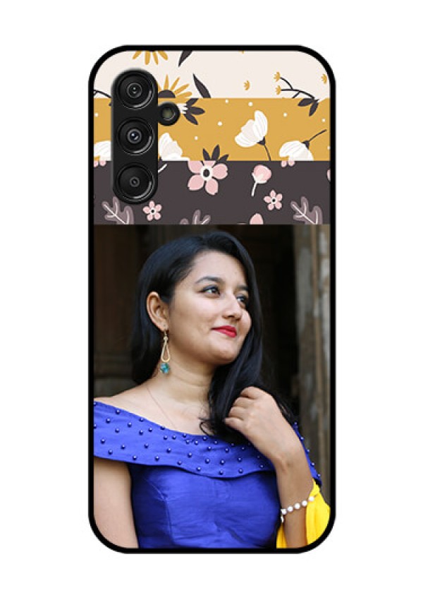 Samsung Galaxy M34 5G Custom Glass Phone Case - Stylish Floral Design