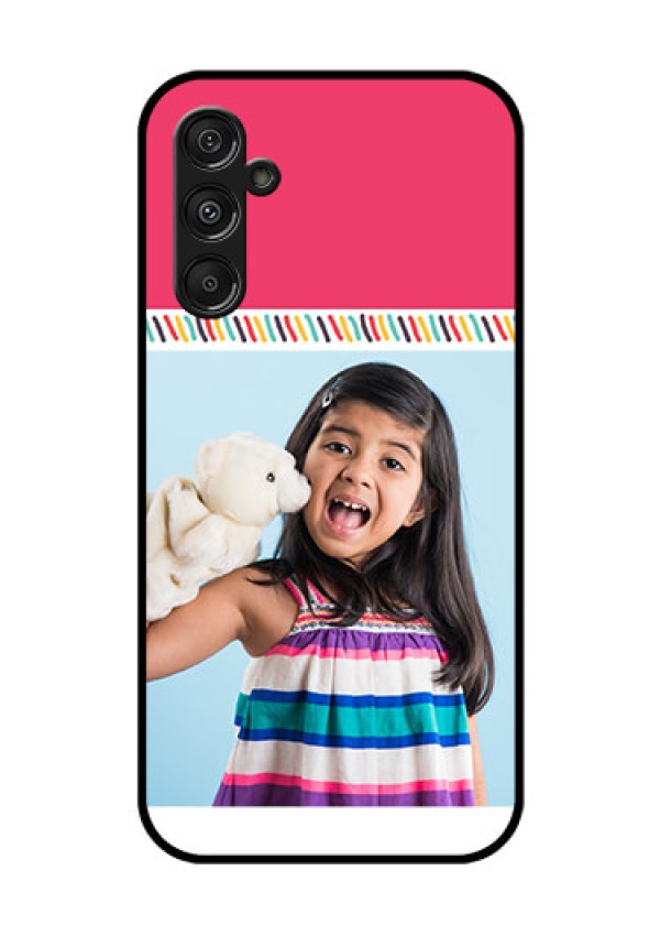 Samsung Galaxy M34 5G Personalized Glass Phone Case - Line art design