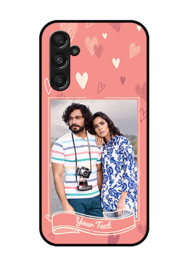 Samsung Galaxy M34 5G Custom Glass Phone Case - Love doodle art Design