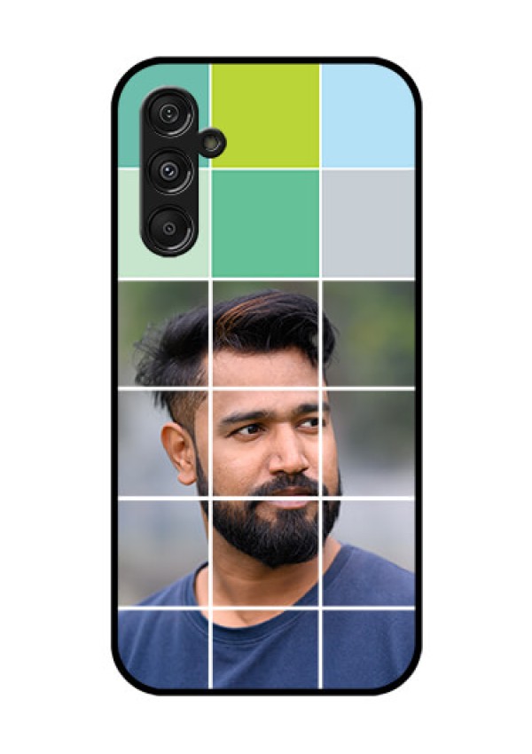 Samsung Galaxy M34 5G Photo Printing on Glass Case - with white box pattern