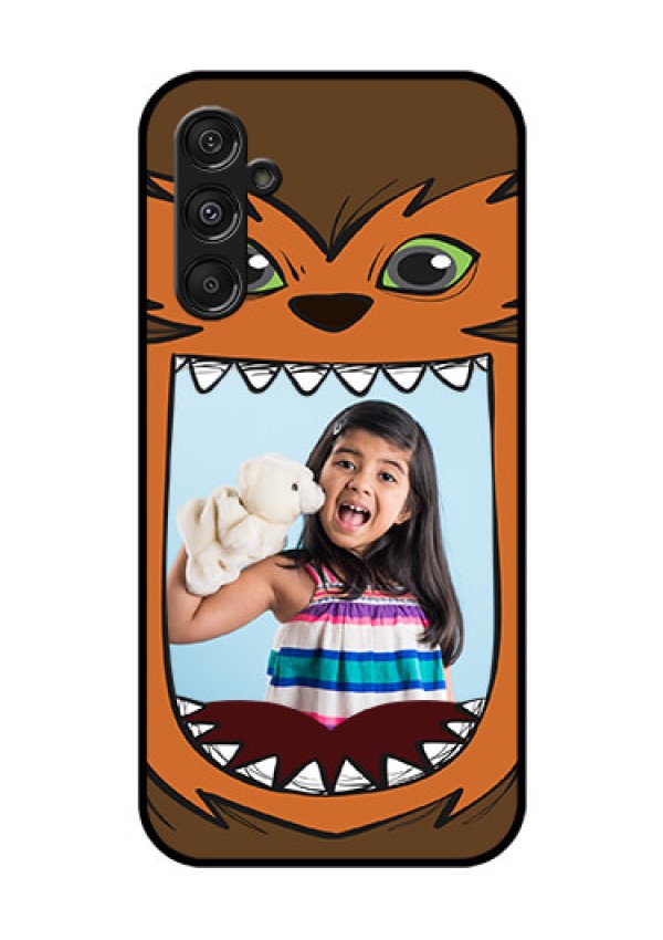 Samsung Galaxy M34 5G Photo Printing on Glass Case - Owl Monster Back Case Design