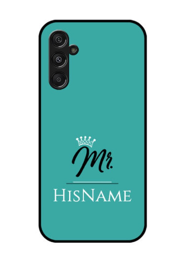 Samsung Galaxy M34 5G Custom Glass Phone Case Mr with Name