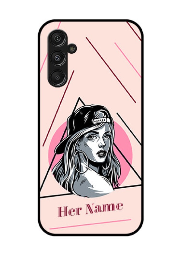 Samsung Galaxy M34 5G Personalized Glass Phone Case - Rockstar Girl Design