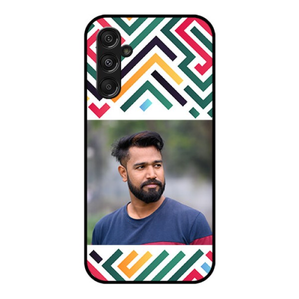 Samsung Galaxy M34 5G Personalized Glass Phone Case - Colorful Maze Pattern Design Samsung Galaxy M34 5G Personalized Glass Phone Case - Colorful Maze Pattern Design