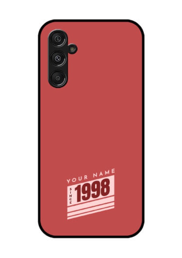 Samsung Galaxy M34 5G Custom Glass Phone Case - Red custom year of birth Design