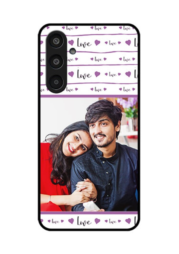 Samsung Galaxy M35 5G Custom Glass Phone CaseCouples Heart Design