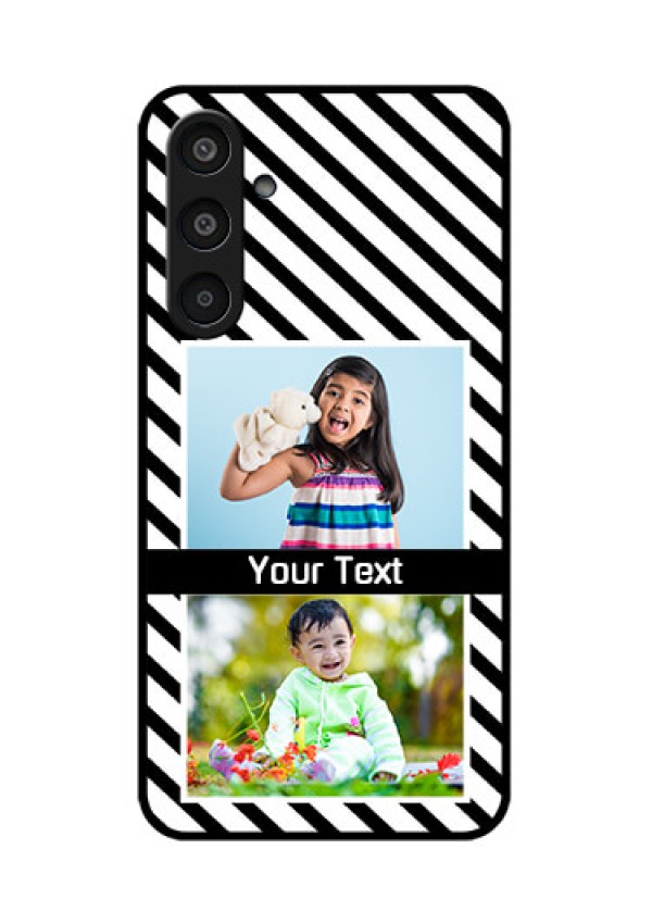 Samsung Galaxy M35 5G Custom Glass Phone CaseBlack And White Stripes Design