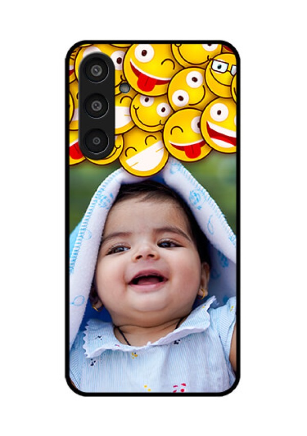 Samsung Galaxy M35 5G Custom Glass Phone CaseWith Smiley Emoji Design
