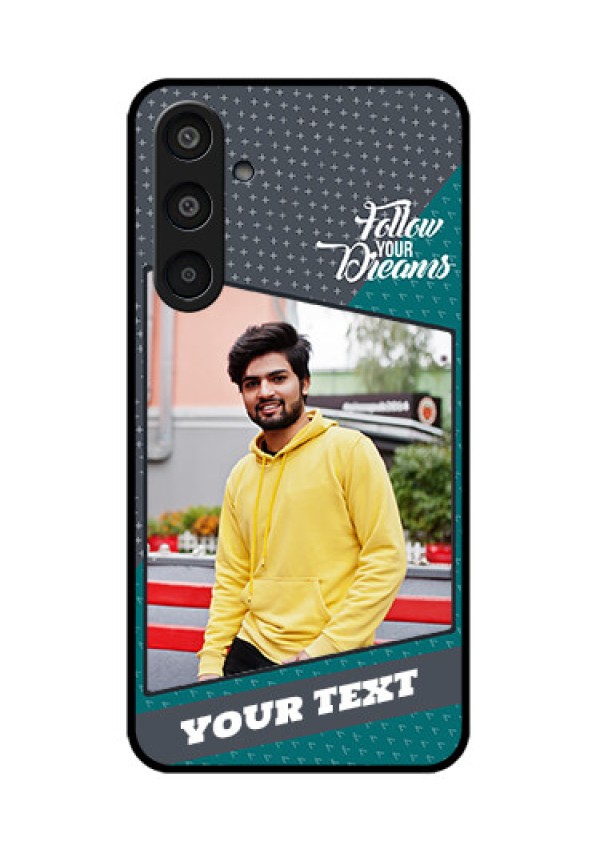 Samsung Galaxy M35 5G Custom Glass Phone CaseBackground Pattern Design With Quote