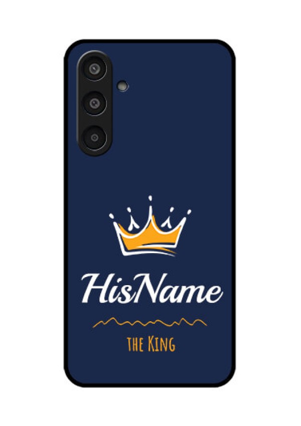 Samsung Galaxy M35 5G Custom Glass Phone CaseKing With Name Design