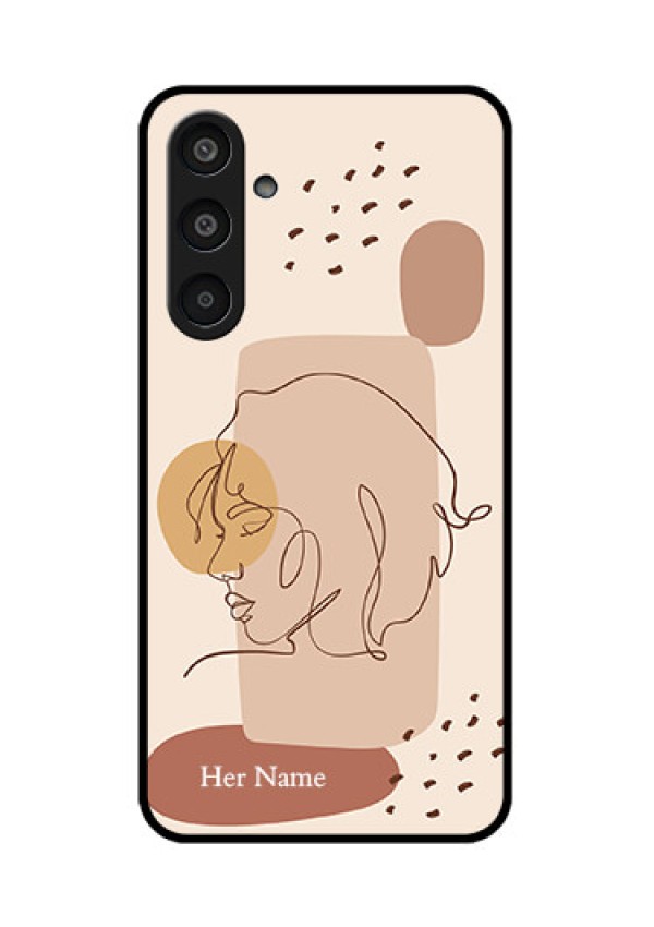 Samsung Galaxy M35 5G Custom Glass Phone CaseCalm Woman Line Art Design
