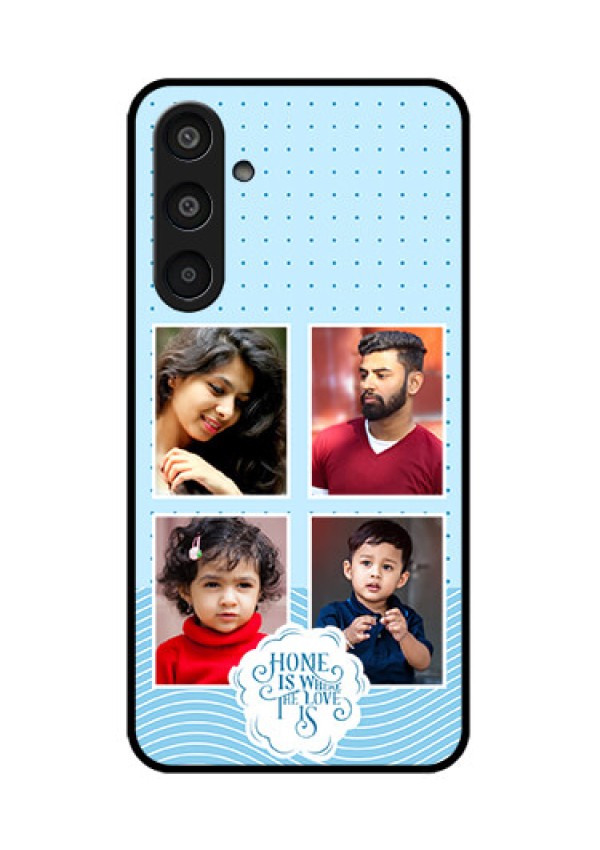 Samsung Galaxy M35 5G Custom Glass Phone CaseCute Love Quote With 4 Pic Upload Design