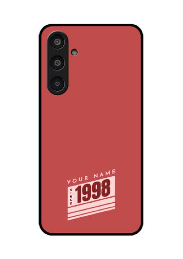 Samsung Galaxy M35 5G Custom Glass Phone CaseRed Custom Year Of Birth Design