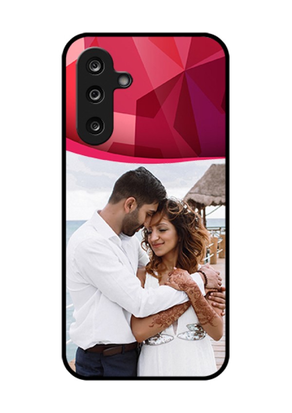 Samsung Galaxy M36 5G Custom Glass Phone Case - Red Abstract Design